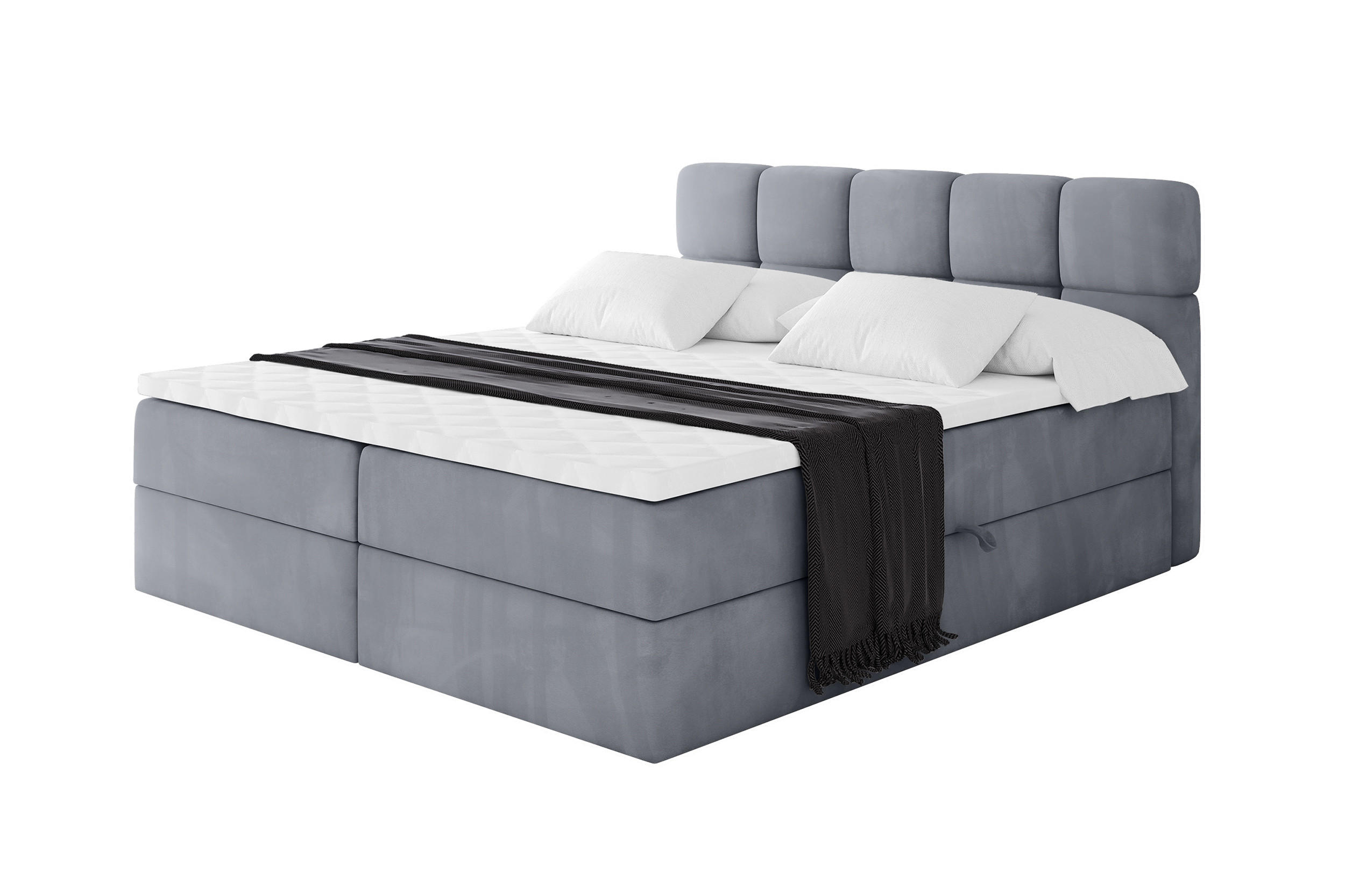 BOXBETT mit Matratze H3 - FAMA - 120x200 cm Grau Casablanca - Grau, Holzwerkstoff (120/200cm) - ALTDECOR