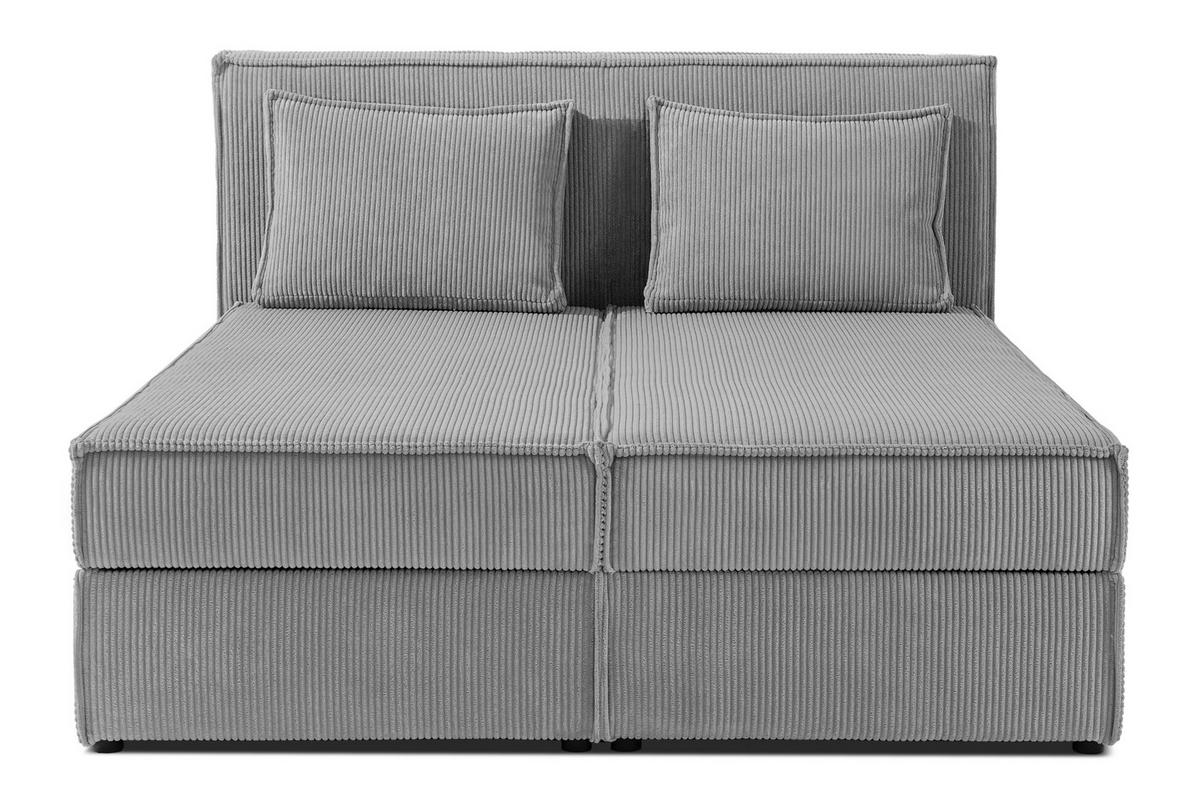 BOXSPRINGBETT ROTI mit Stauraum, hellgrau - Hellgrau/Schwarz, Holz/Holzwerkstoff (140/200cm) - KONSIMO®