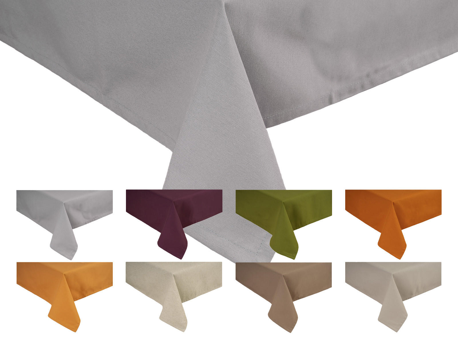 TISCHDECKE Wunschton silber 130/220 cm - Grau, Textil (130/220cm) - beties Heimtextil