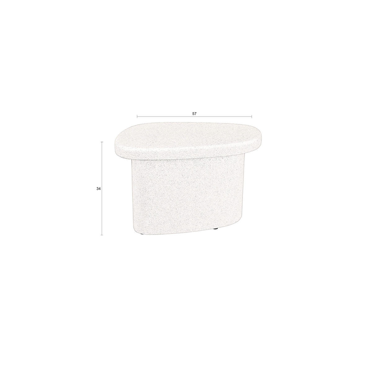 BEISTELLTISCH Veda Niedrig Recycelt Beige - Beige, Stein (56/41/35cm) - Dutchbone