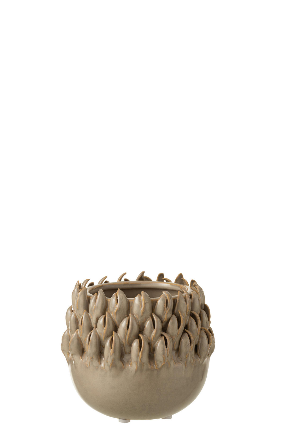 BLUMENTOPF IBIZA - Töpferei - Grau - S - Ø 11 cm - Grau, Keramik (11/11cm) - J-Line