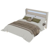 POLSTERBETT 160x200 cm LED Kopfteil beige - Beige, Textil (160/200cm) - Fortuna Lai