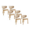 6ER-SET Stühle - Stoff & Kautschukholz - Beige - FALDRA - Beige, Textil (61.5/76/50cm) - Vente-Unique