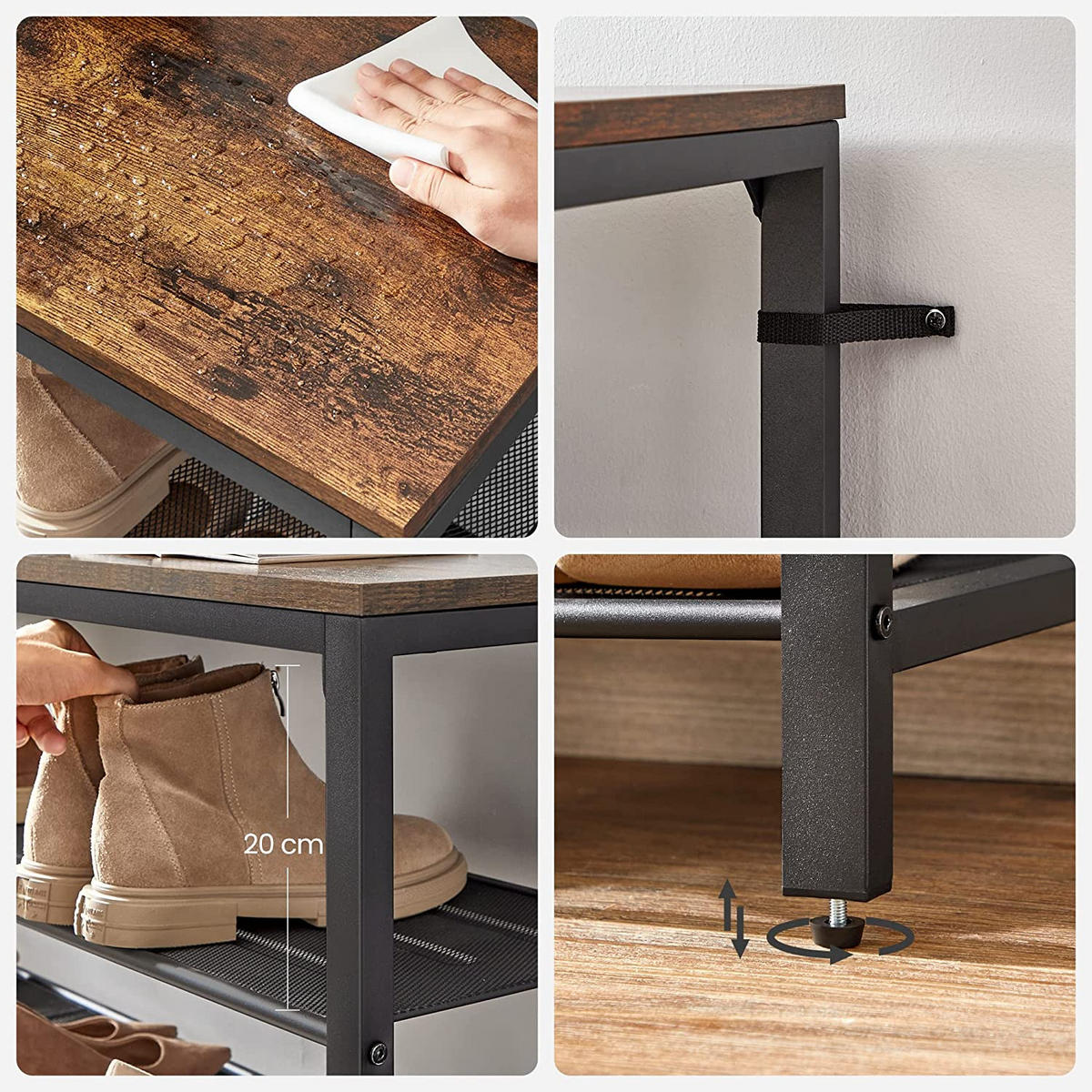 SCHUHREGAL - Braun, Holzwerkstoff (30/152/100cm) - Hansiro