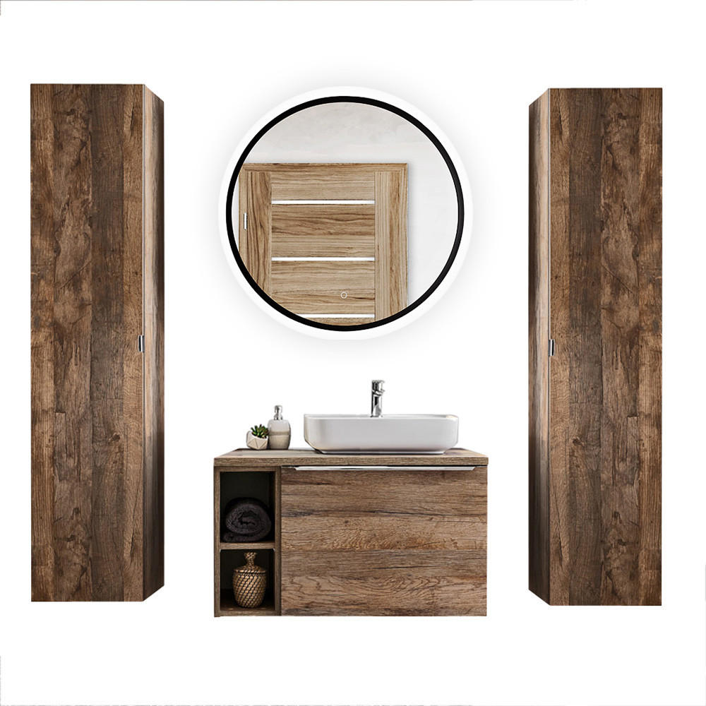 BADMÖBEL-SET 8-TLG. Puebla-56 - Braun, Holzwerkstoff (190/200/46cm) - Lomado