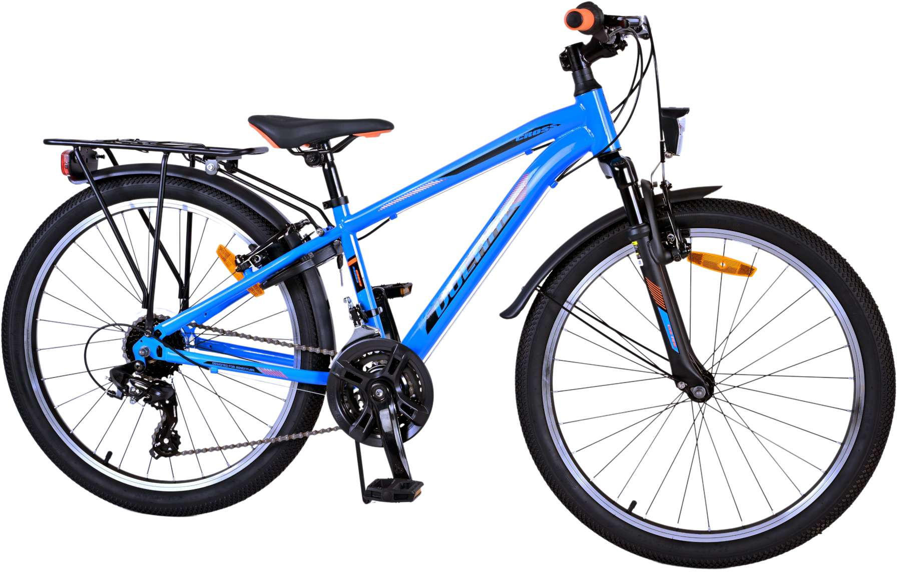 KINDERFAHRRAD Cross - Jungen - 2 Handbremsen - 18 Gänge - 24 Zoll - Blau - Blau, Metall (70cm) - TPFSports