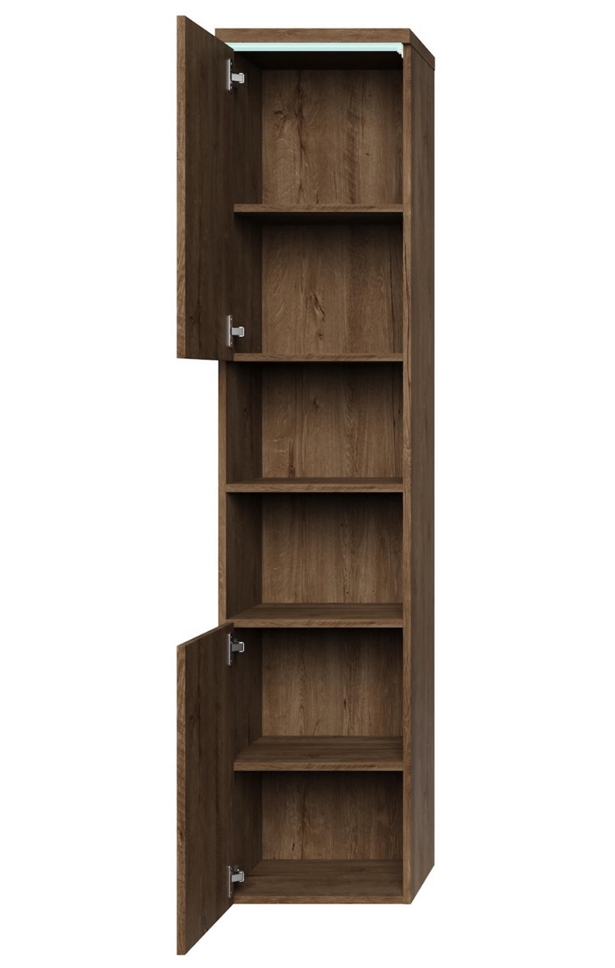 BADEZIMMERSCHRANK Paso mit 2 Türen Braun Eiche - 35 x 35 x 160 cm - Eichefarben/Braun, Holz (35/160/35cm) - Badplaats