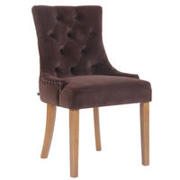 ESSZIMMERSTUHL Aboli Samt, antik-hell Braun - Hellbraun/Braun, Holz/Textil (55/92/58cm) - TPFLiving