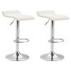 BARHOCKER 2er Set Stoff creme - Chromfarben/Creme, Textil/Metall (36/63/39cm) - CLP