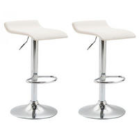 BARHOCKER 2er Set Stoff creme - Chromfarben/Creme, Textil/Metall (36/63/39cm) - CLP
