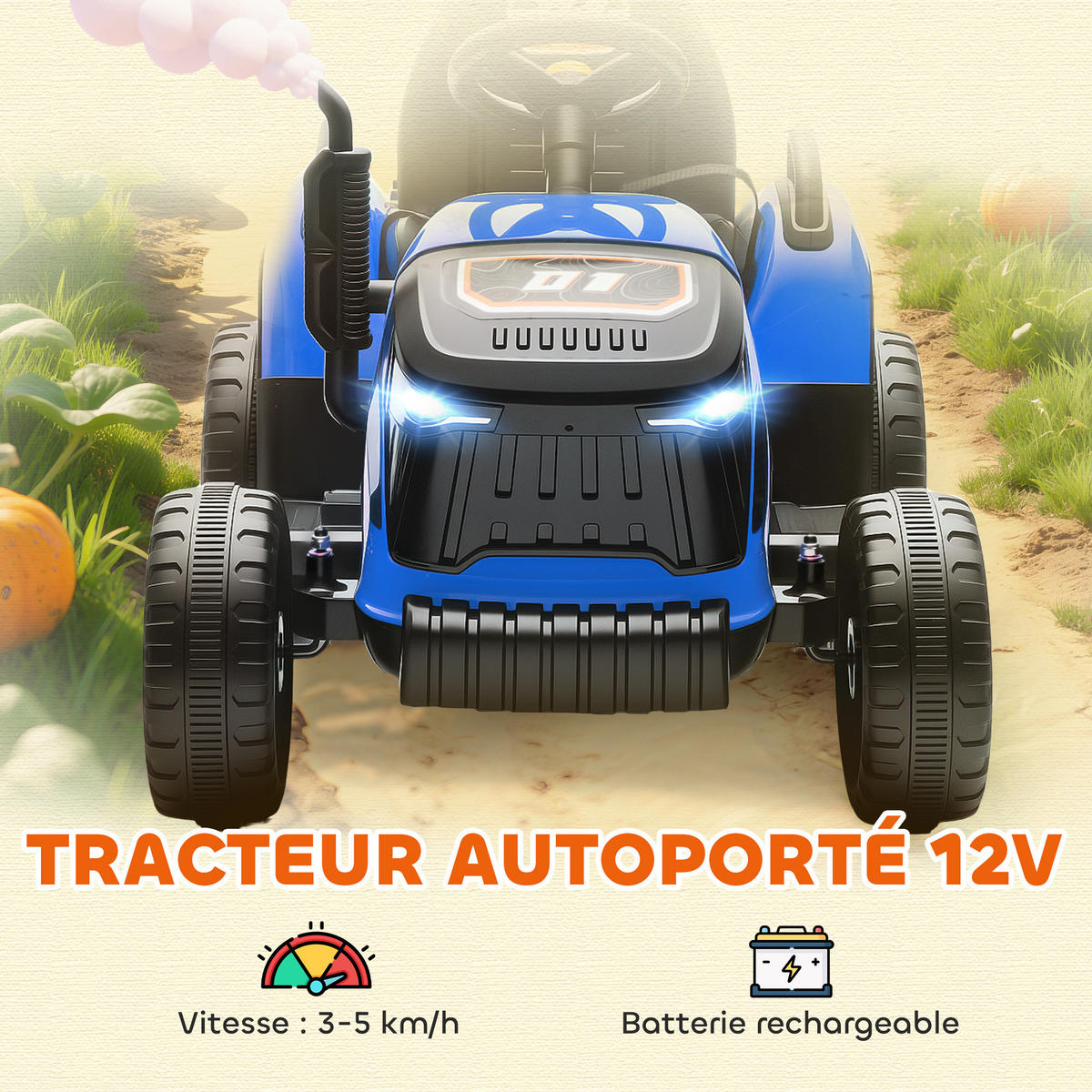 TRAKTOR DE-13079 abnehmbarer Anhänger Blau - Blau, Kunststoff (139/58/55cm) - ComfortXL