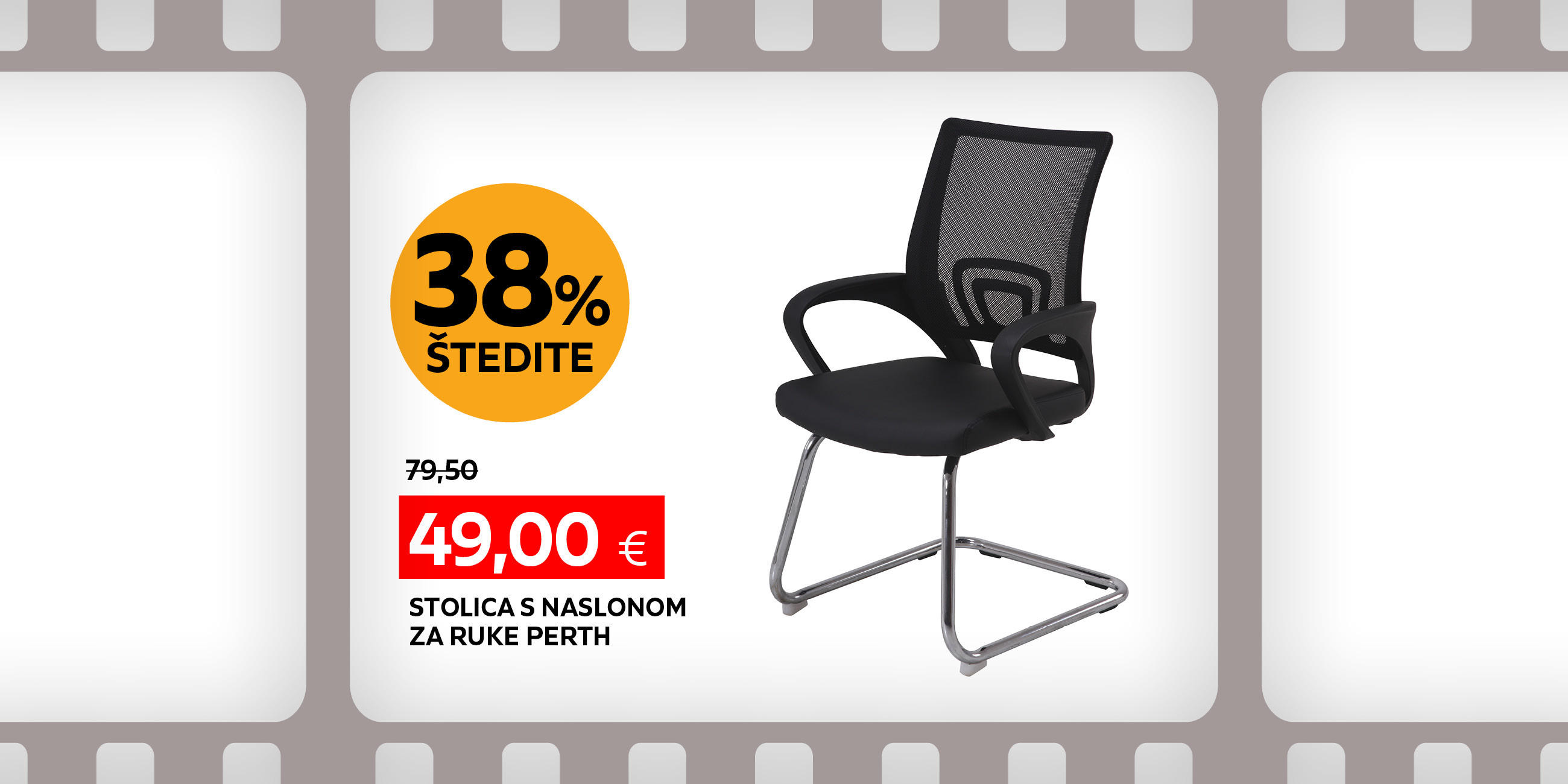 stolica s naslonom za ruke Perth umjesto 79,50 € nova cijena 49,00 € Štedite 38%