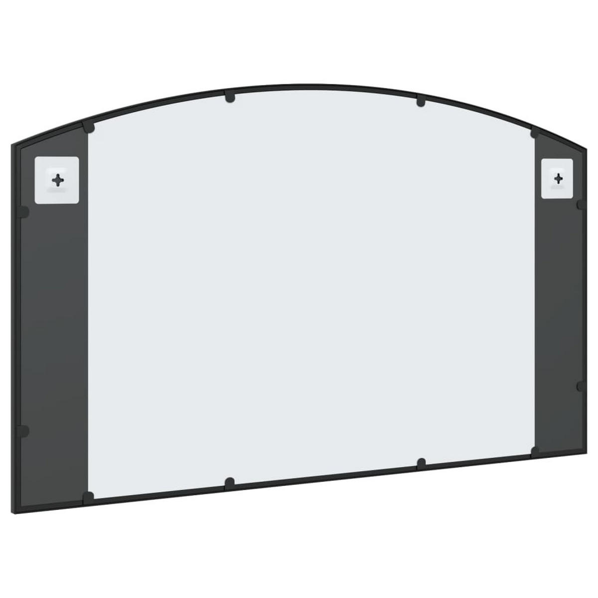 WANDSPIEGEL Schwarz 100/60 Cm Gewölbt Eisen - Schwarz, Metall (60/1.5/100cm) - vidaXL