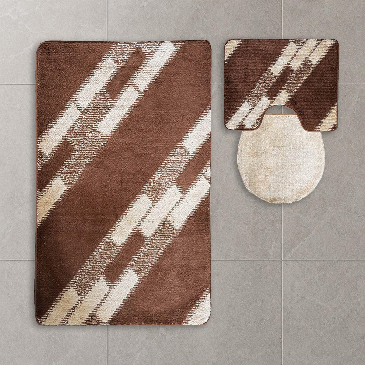 BADEMATTE Set 3tlg BRAUN - Braun, Textil (60/100cm) - ROLFNERS