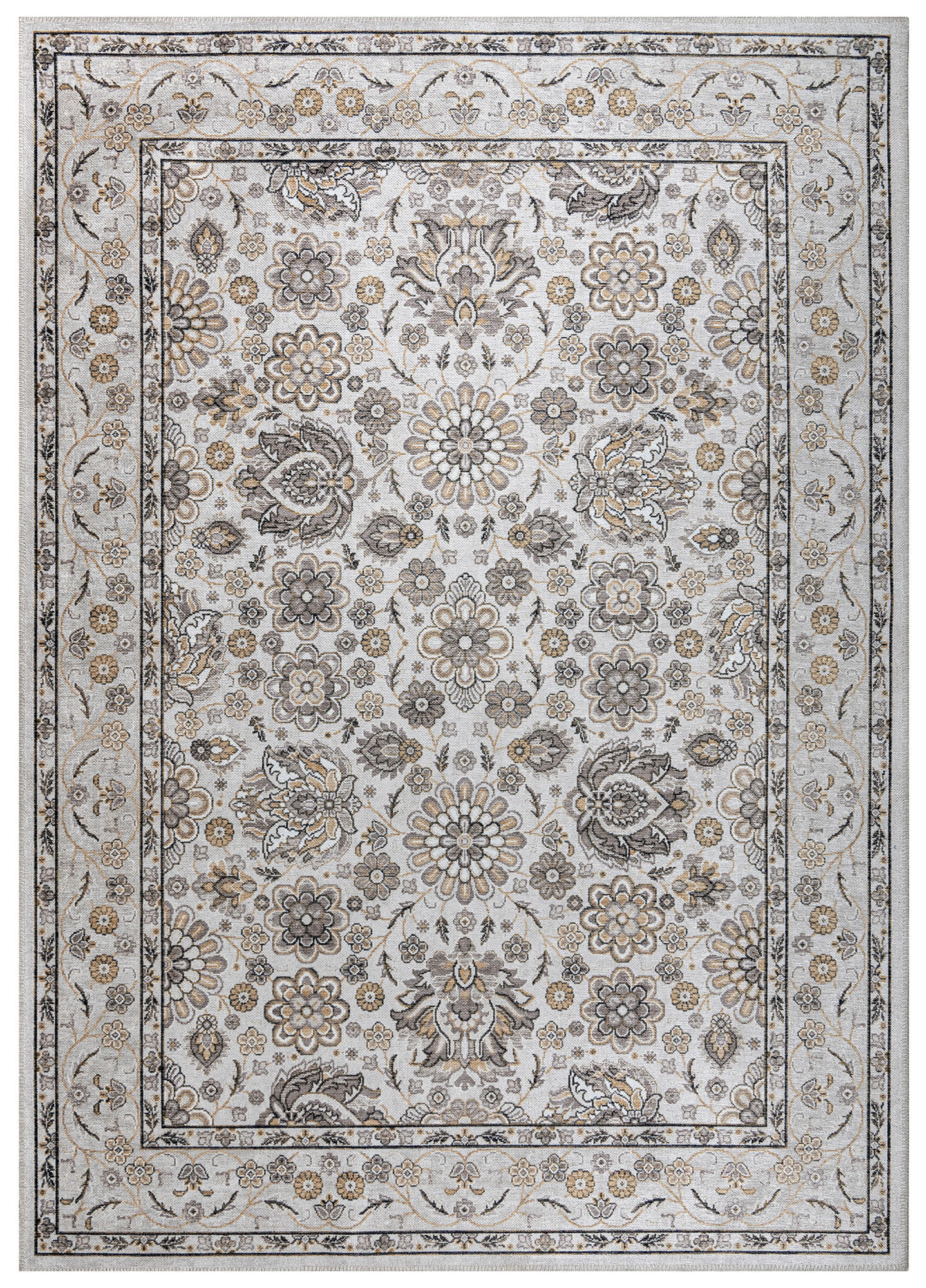 TEPPICH DUBAI creme floral 120/180 cm - Creme, Textil (120/180cm) - Tapiso