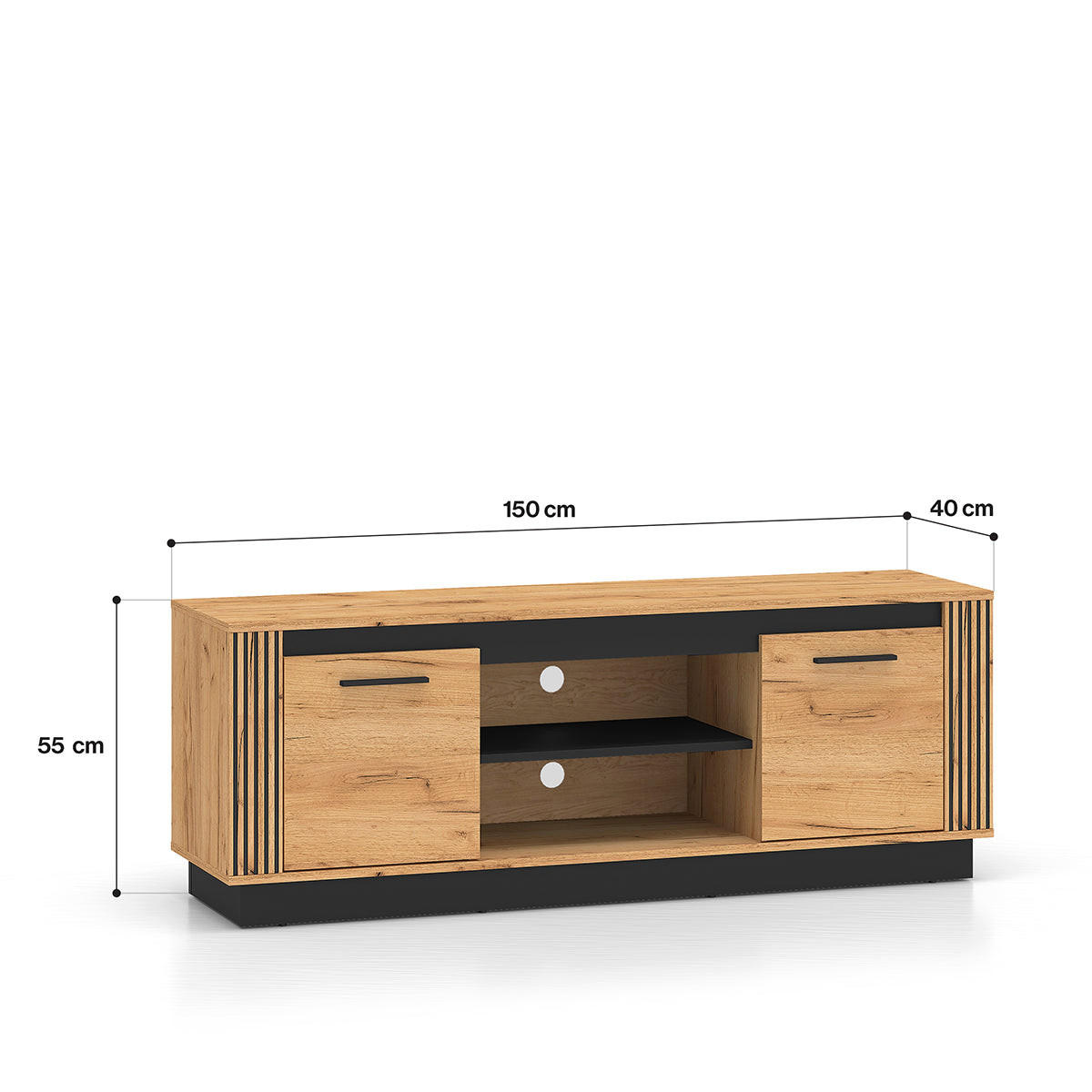 TV-MÖBEL Solal Holz - Braun, Holzwerkstoff (150/55/40cm) - Petits-meubles