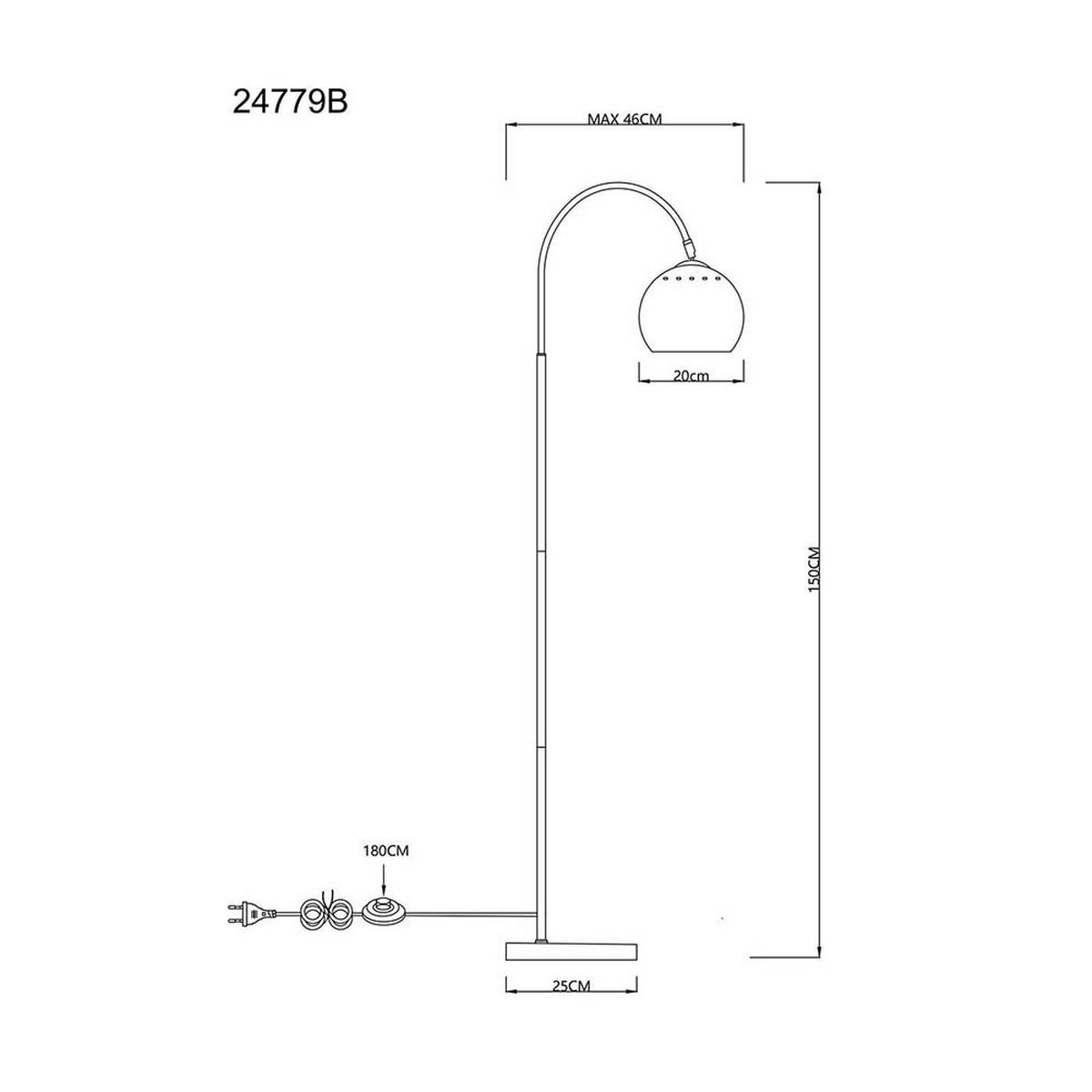 STEHLEUCHTE BENNO Metall Schwarz, LED - Schwarz, Metall (46/25/150cm) - Globo Lighting