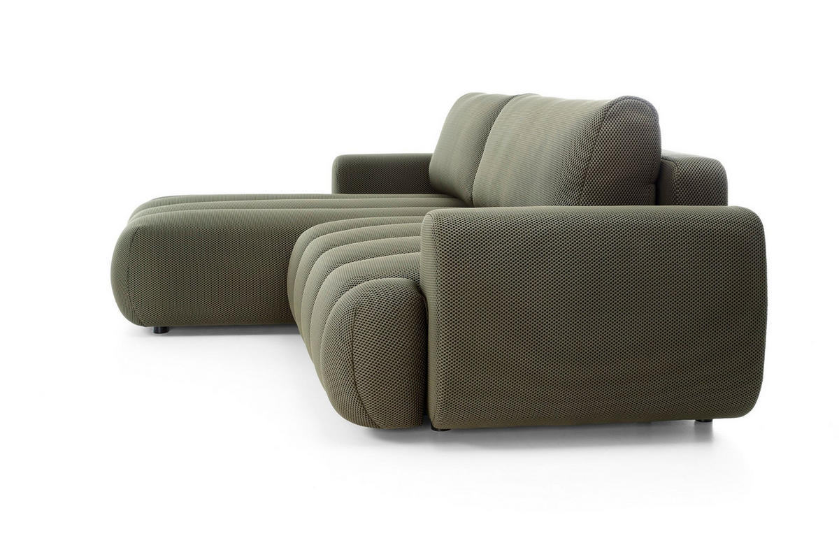 ECKSOFA SITO Grün Jersey mit Schlaffunktion - Grün, Holz (272/168cm) - MASSENO