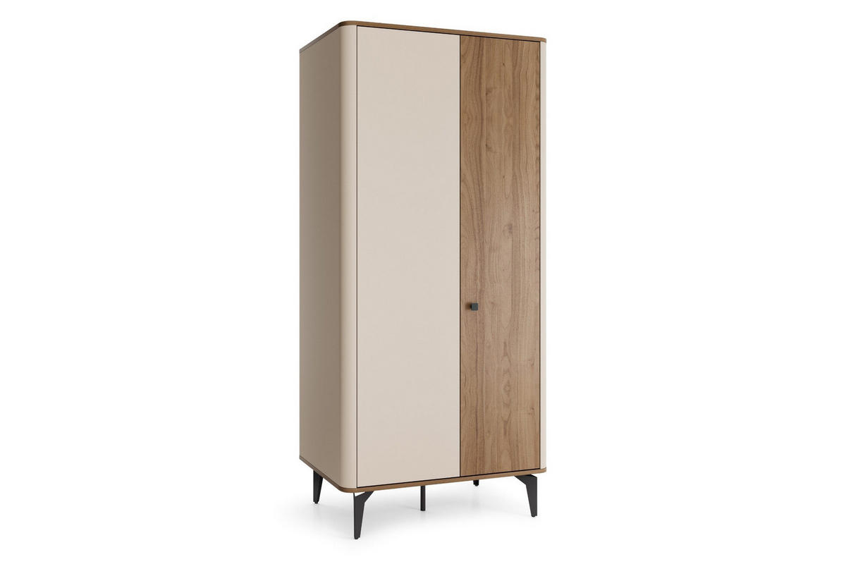 KLEIDERSCHRANK AURO 01 88/190/52 cm in Kaschmir / Royal Nussbaum - Kaschmir/Nussbaumfarben, Holzwerkstoff (88/190/52cm) - Deine Möbel 24