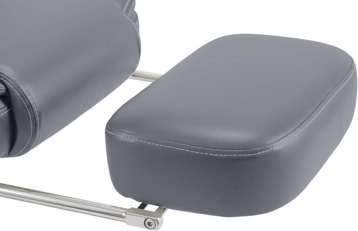 CHEFSESSEL Lederlook Grau - Grau, Kunststoff/Textil (65/109/73cm) - CLP