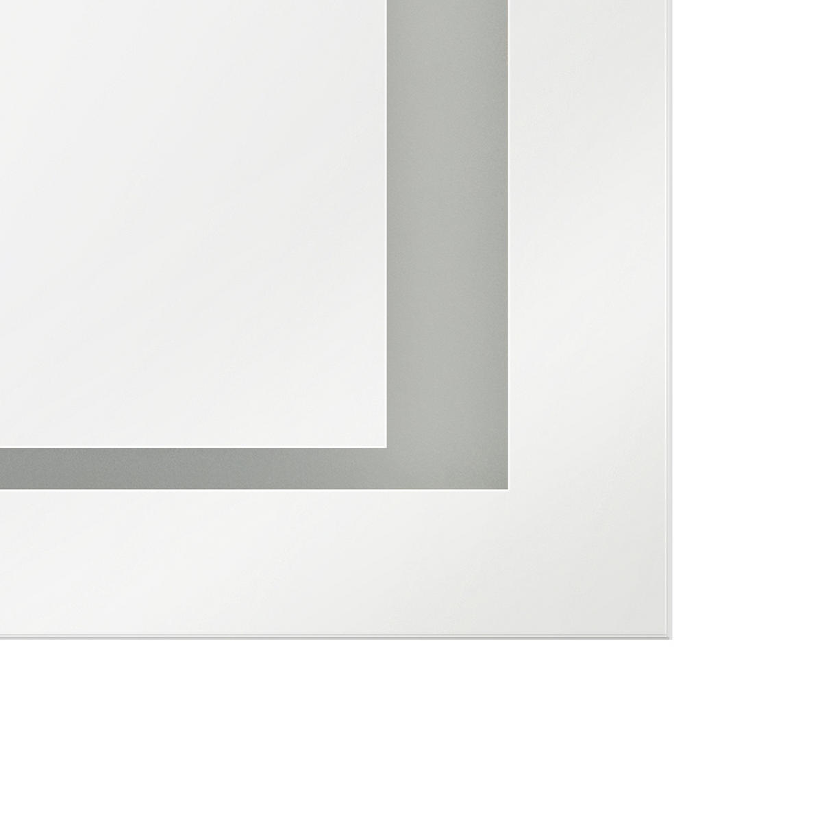 BADSPIEGEL mit LED-Beleuchtung rechteckig 80/60 cm Eyre - Silberfarben, Kunststoff (80/60/4cm) - Beliani