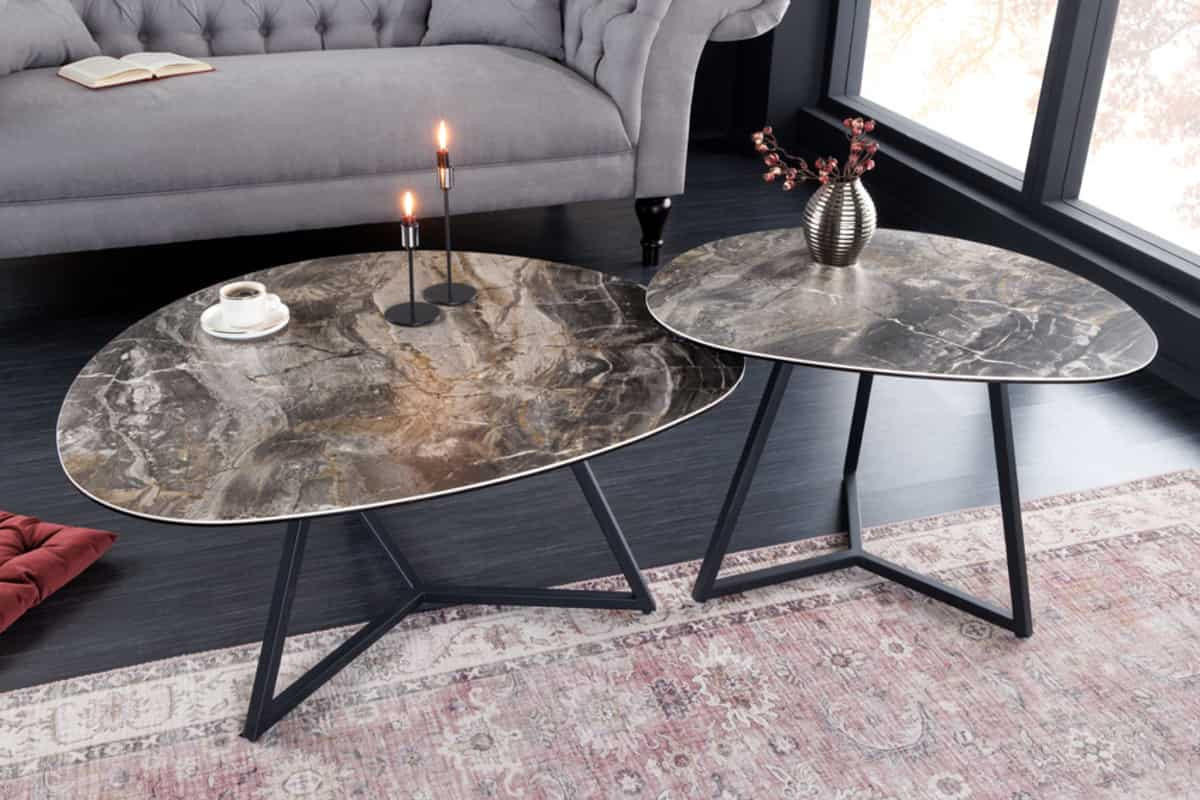 COUCHTISCH MARVELOUS Marmor rechteckig Taupe 90cm - Taupe, Glas/Keramik (75/90/40cm) - riess-ambiente