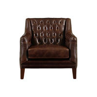 SESSEL mit gerader Rückenlehne - 1 Person - Leder - Schokoladenbraun - Braun, Leder (84/84/84cm) - Vente-Unique