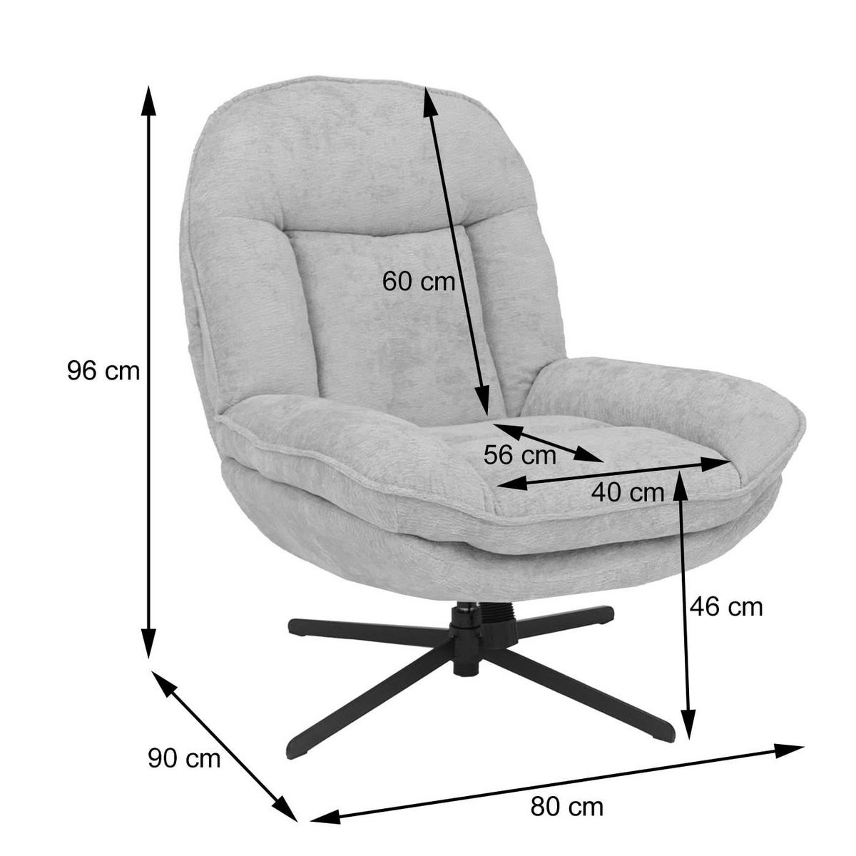 RELAXSESSEL Cremeweiß - Creme, Textil (80/96/90cm) - MCW