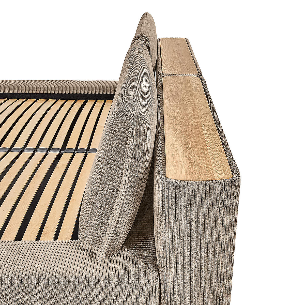 POLSTERBETT - Taupe, Textil (160/200cm) - home24