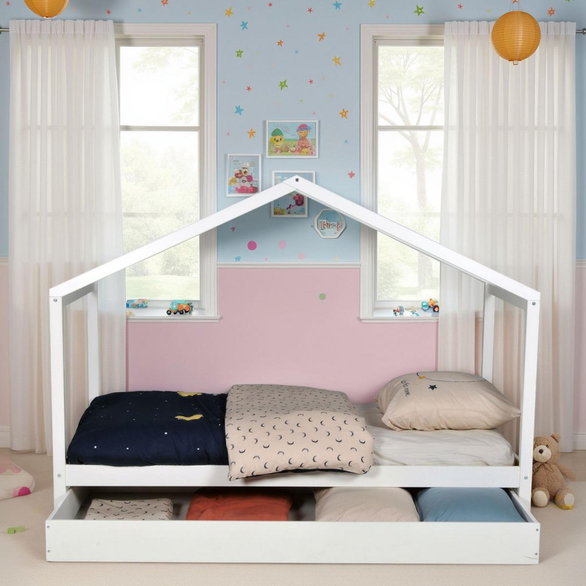 HAUSBETT KOALA MIT SCHUBLADE/ Kinderbett 90x190 - Weiß - Weiß, Holz (90/190cm) - Weber Industries
