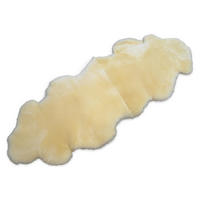 TEPPICH Schaffell Läufer medizinisch gegerbt creme 190 cm - Beige/Goldfarben, Fell (70/190cm) - Provellus