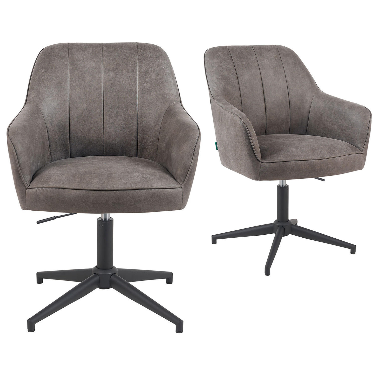 BÜROSTUHL Mika-Elin - Taupe/Schwarz, Textil/Metall (60/84/65cm) - DUBI Möbel
