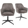 BÜROSTUHL Mika-Elin - Taupe/Schwarz, Textil/Metall (60/84/65cm) - DUBI Möbel
