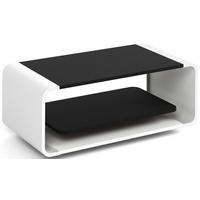 COUCHTISCH Sora in Schwarz mit abgerundetem weißem Metallgestell 100/50/41 cm - Schwarz, Holzwerkstoff (50/100/41cm) - WFL GROUP