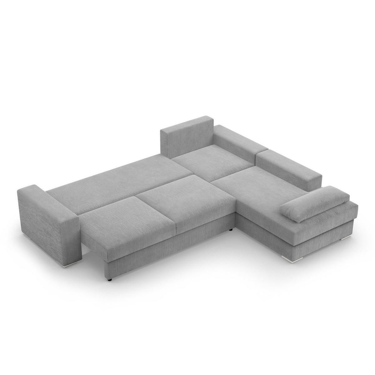 ECKSOFA MIT SCHLAFFUNKTION VELANO Grau - Grau, Textil (231/287cm) - Mebligo