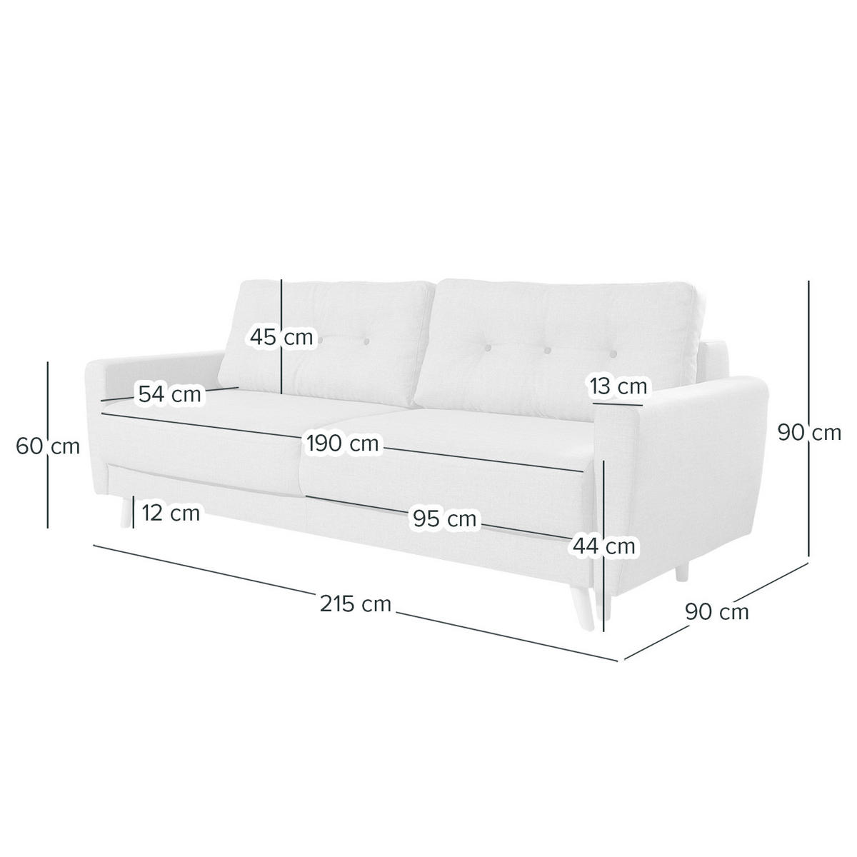 3-SITZER SOFA - Grau, Textil (220/90/90cm) - home24