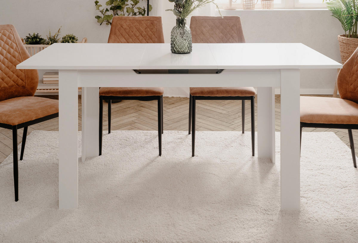 ESSTISCH weiß 125 - 165 cm, Küchentisch ausziehbar - Weiß, Holzwerkstoff (125/75/75cm) - Furn.Design