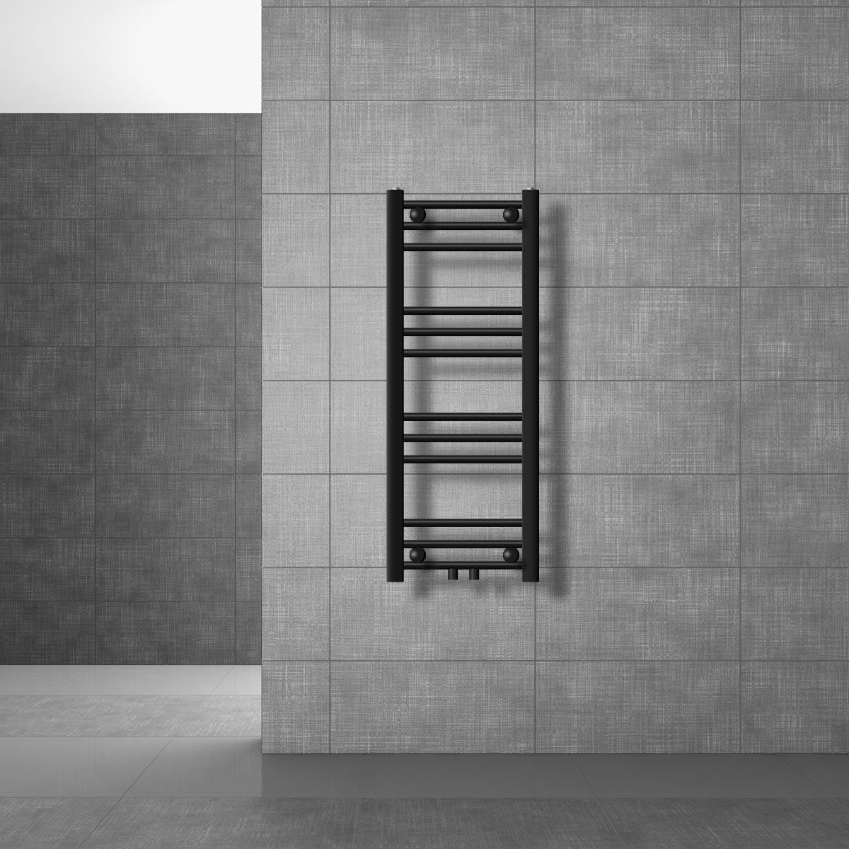 BADHEIZKÖRPER - Schwarz, Metall (30/80/3cm) - LuxeBath