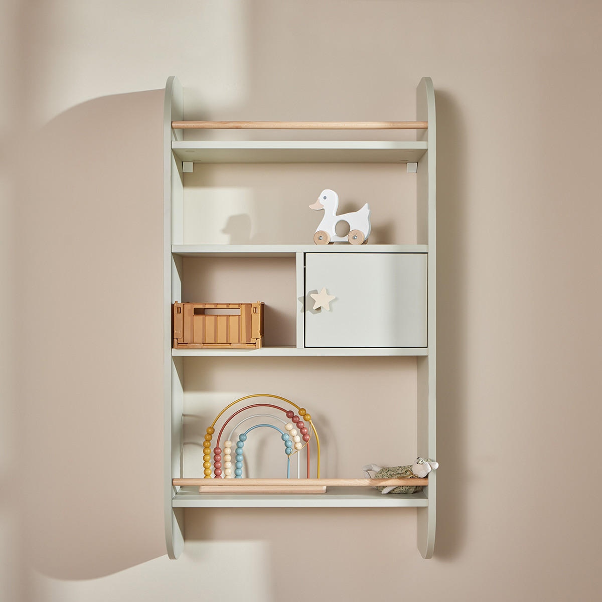 POLICA ZIDNA Rainbow Zelena - zelena, drvni materijal (57/105/23cm) - Petits-meubles