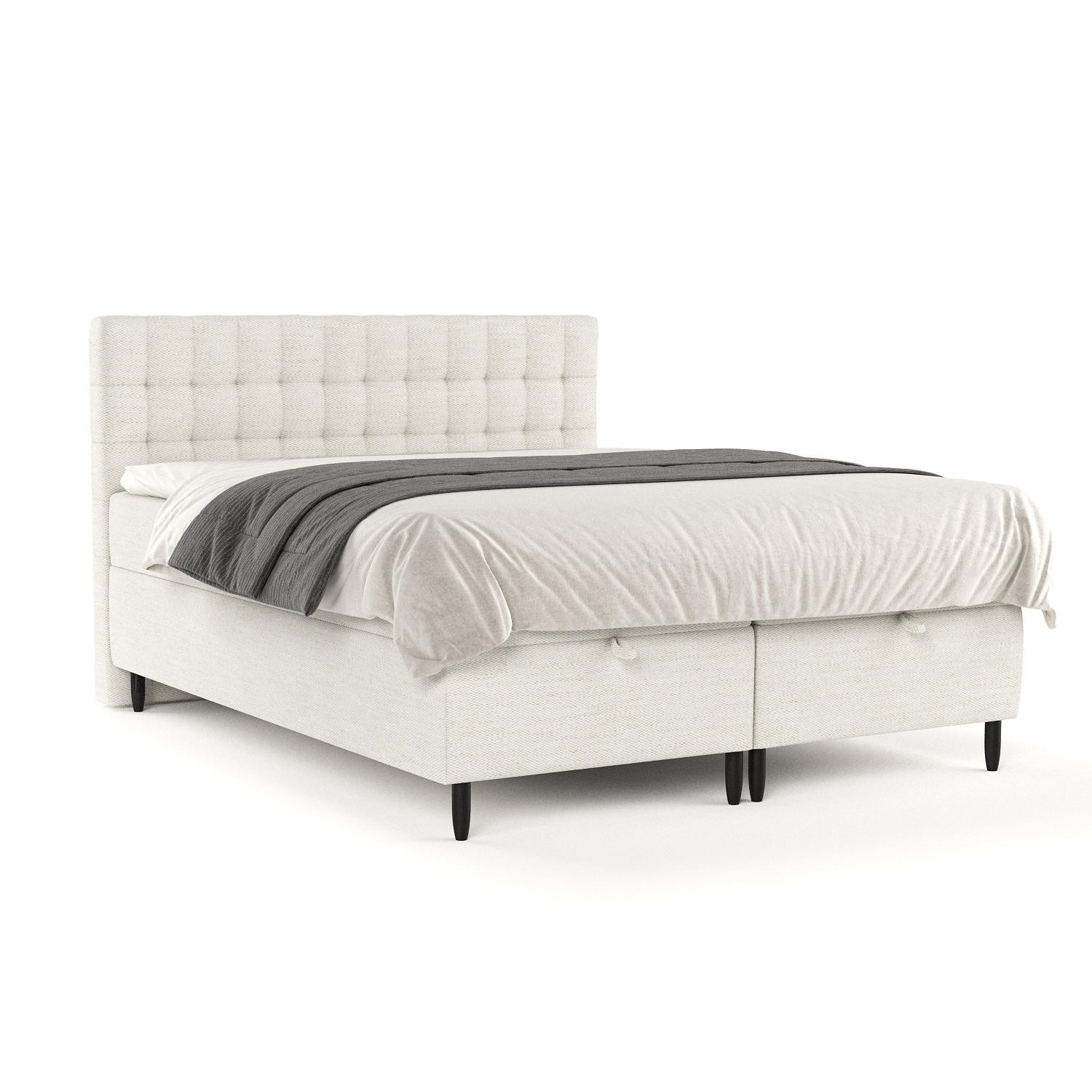 BOXBETT Milo Creme 160/200 cm - Creme/Schwarz, Holz/Holzwerkstoff (160/200cm) - Maison de Reve