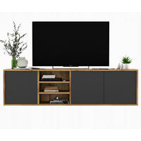 TV-LOWBOARD Apollo Eiche wotan Graphit matt 150 cm - Graphitfarben, Holzwerkstoff (150/39/35cm) - Meble Lindner