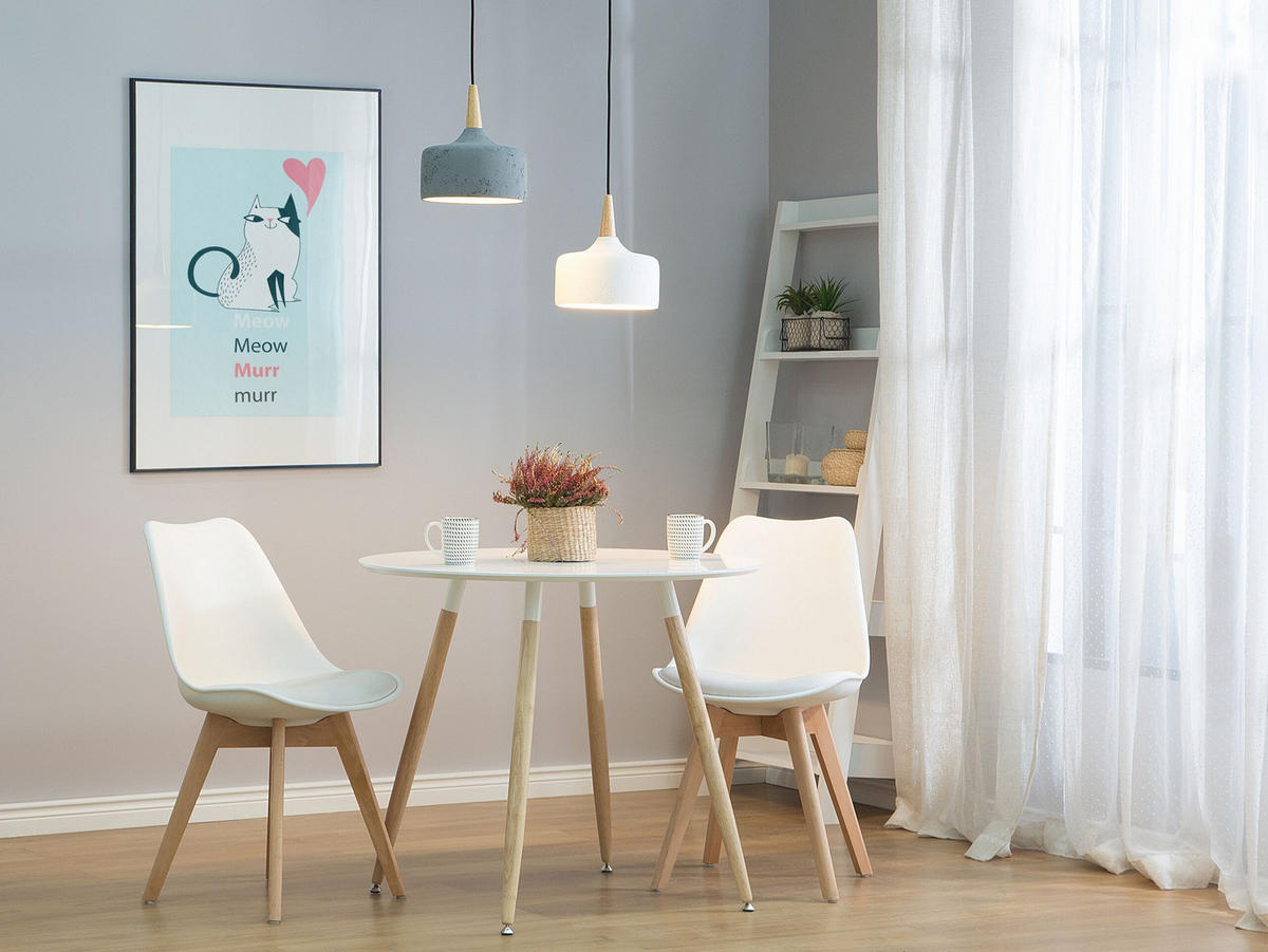 HÄNGELEUCHTE Burano 24/24/113 cm - Weiß, Stein (24/24/113cm) - Beliani