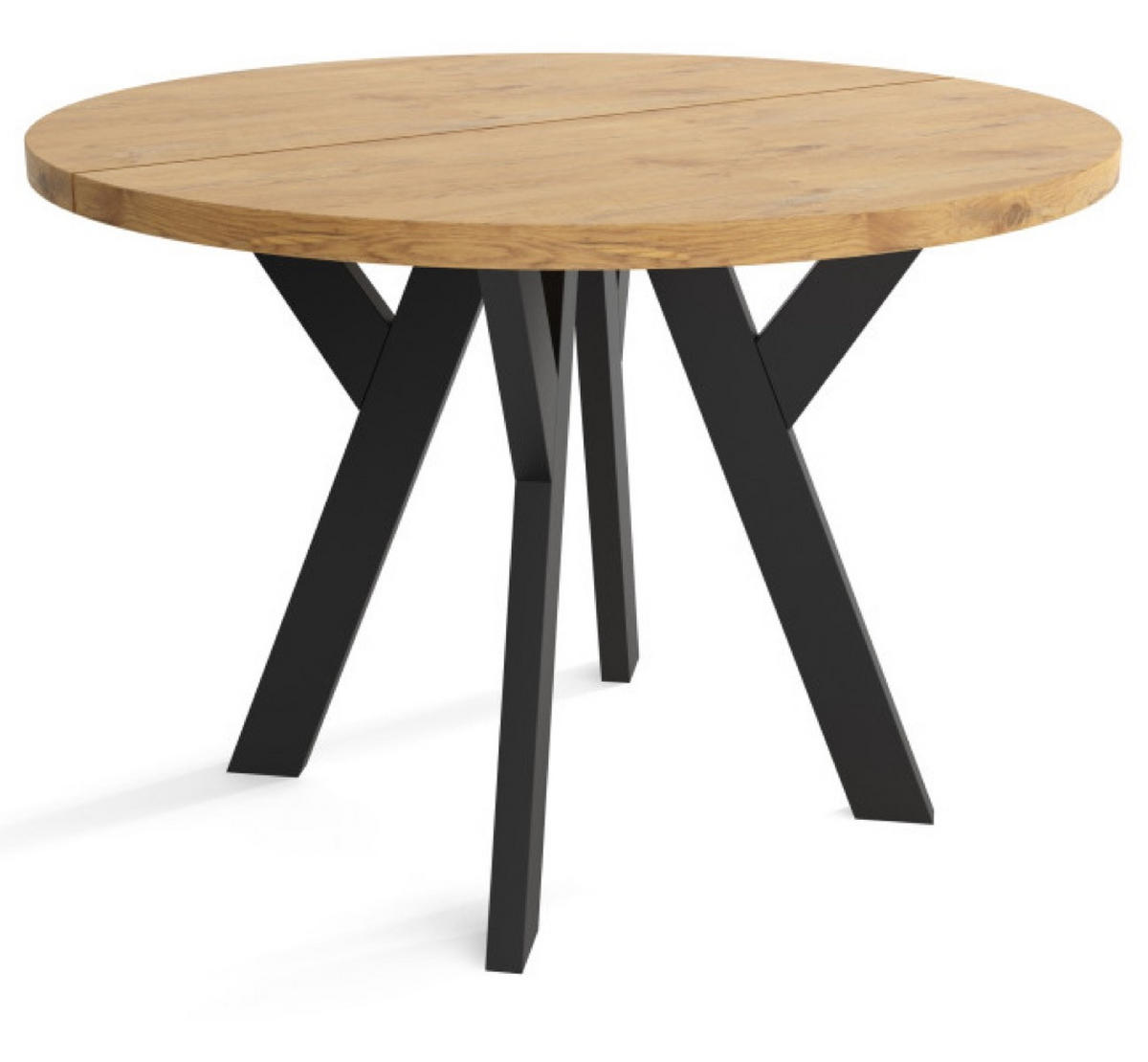 TISCH Schwarz Lancelot Ausziehbar Rund 90/190 cm - Multicolor/Schwarz, Holzwerkstoff (190/90/75cm) - Sepro Meble
