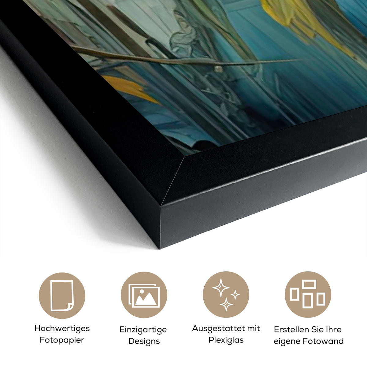 GERAHMTES BILD Blumen - Aquarell - Kunst - Botanisch - Natur 60x80 cm - Orange, Papier (60/80cm) - MuchoWow