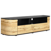 TV-MÖBEL Hellbraun, Schwarz JEROME 40/160/44 cm - Hellbraun, Holzwerkstoff (160/44/40cm) - Beliani