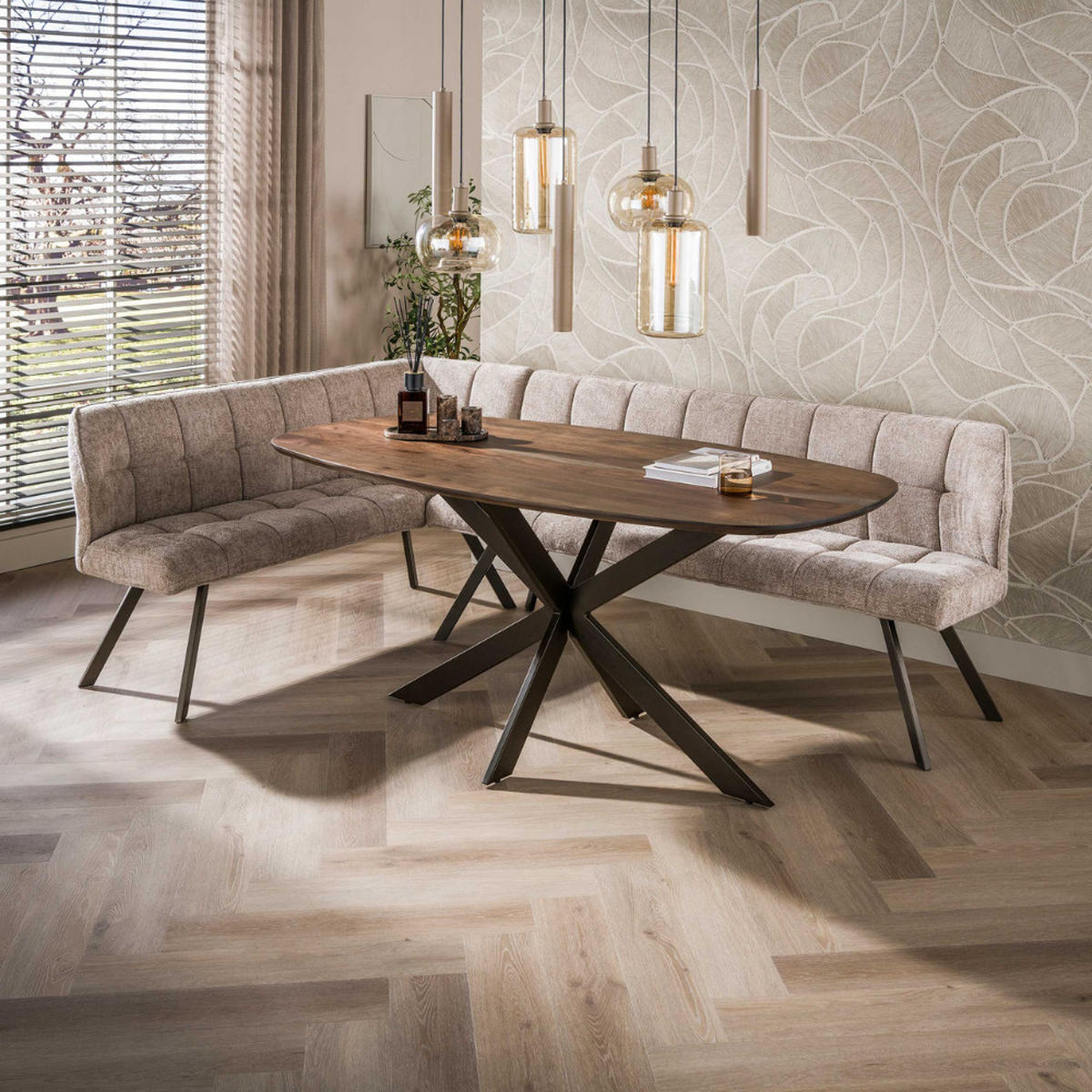 ESSTISCH ALVAR FLOW Braun Massivholztisch aus Akazie 180 cm - Dunkelbraun, Holz (180/95/77cm) - alesvelt
