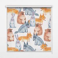 VNÚTORNÁ roleta - okenná roleta - roleta - 150x140 cm - Zvieratá - sivá, plast (150/140/0.5cm) - TULUP