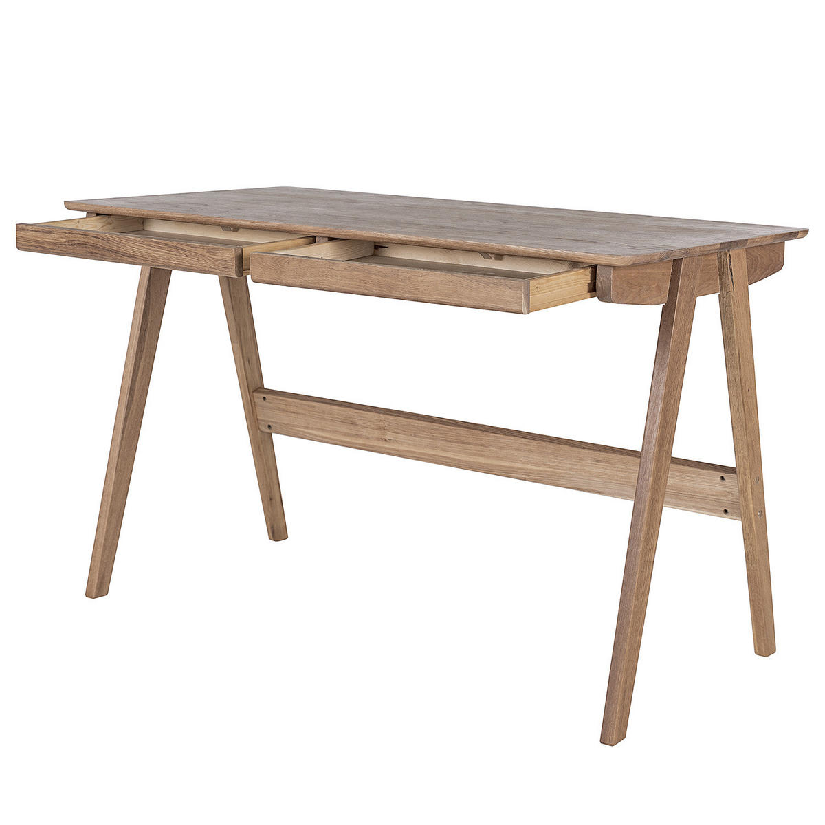SCHREIBTISCH - Eiche massiv - Eichefarben, Holz (65/120/76cm) - home24