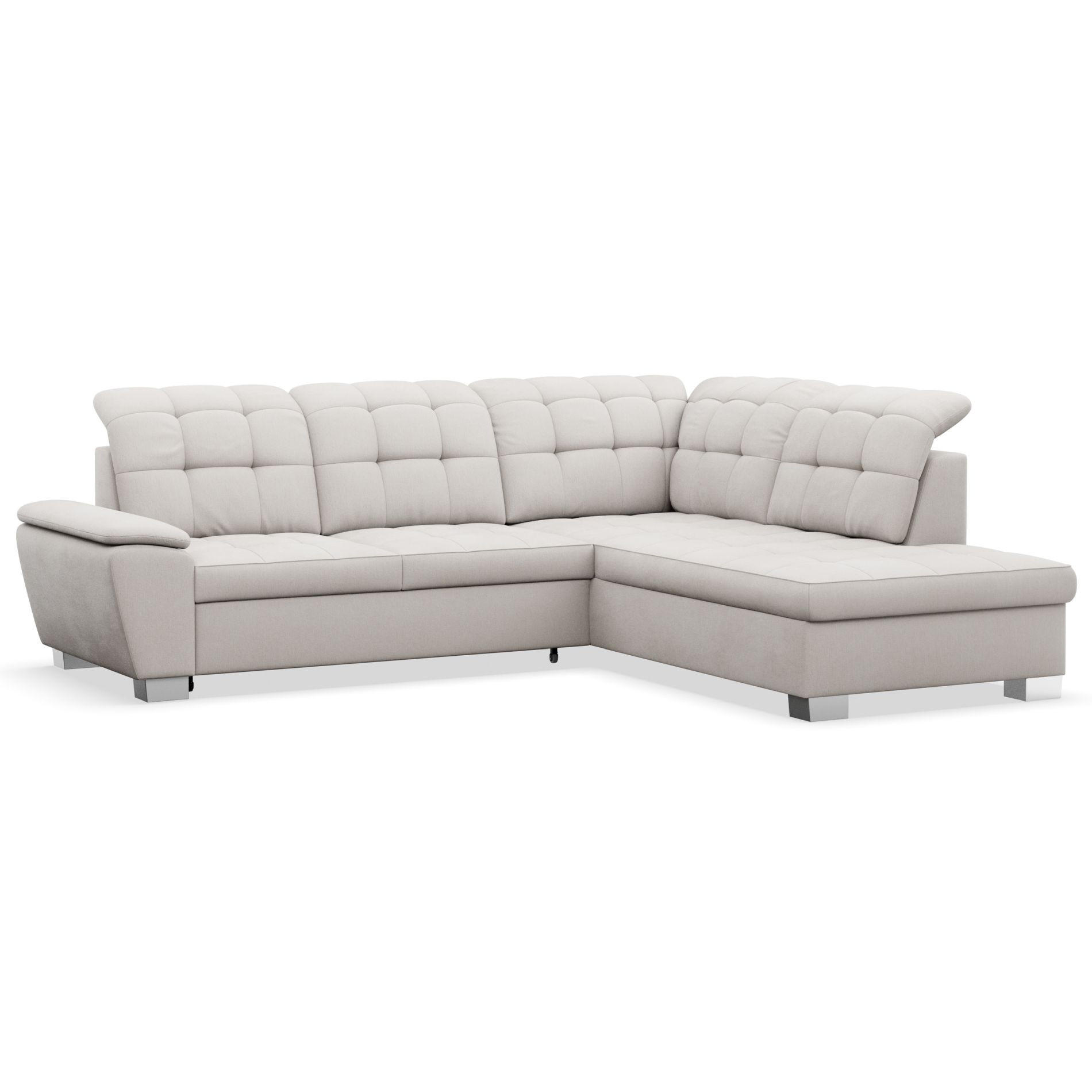 ECKSOFA Jamaal Creme rechtsseitig - Creme/Schwarz, Textil (258/212cm) - Selsey