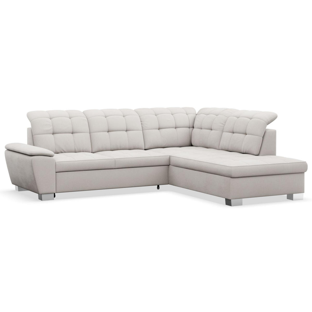 ECKSOFA Jamaal Creme rechtsseitig - Creme/Schwarz, Textil (258/212cm) - Selsey